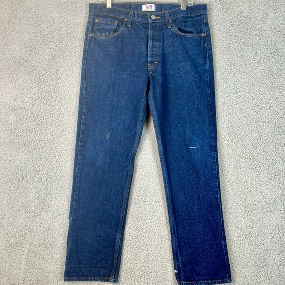 Vintage Levi’s 501 Straight Leg Button-fly Denim Jeans Size 33x30 Made In USA - Picture 2 of 8